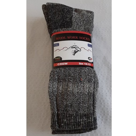 Thick Merino Wool Socks - Set of 3 - Gray/Black - Premium Quality Woolen Socks - Picture 3 of 4